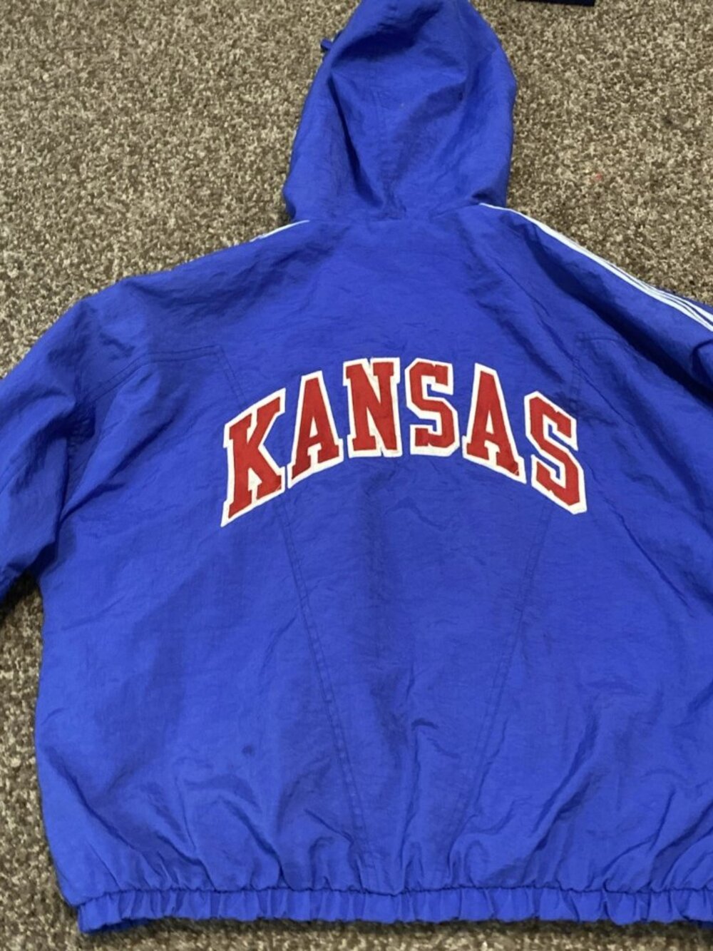 VTG Adidas Kansas Jayhawks Retro Track Jacket Men's Large D8 F192 Full Zip KU
